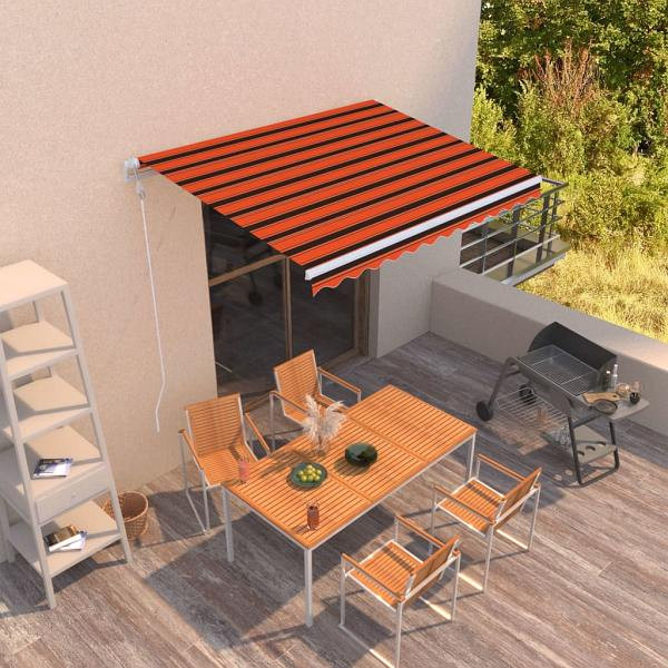 vidaXL Markise Automatisch Einziehbar 300x250 cm Orange und Braun, 3068870
