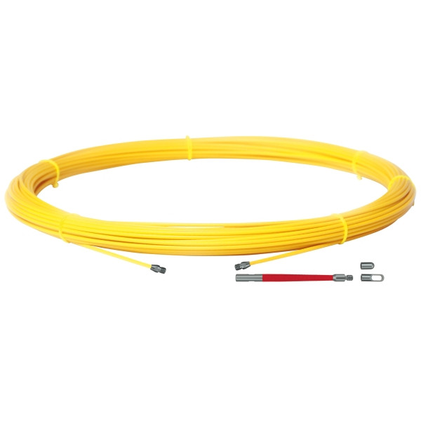 Runpotec GF3 SLIM Ersatz-Glasfaserstab - Kabeleinziehwerkzeug, 30 m, Glasfaserstab Ø 3 mm mit Gewinde RTG Ø 3 mm, Gesamtbruchlast 100 kg, 20953