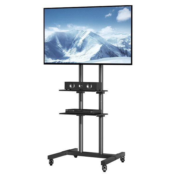 VEVOR Mobiler TV-Ständer Mobiler TV-Wagen für 32-70-Zoll-Fernseher mit Rollen und einem Tablett, LDDSZJKYDLY8557PTV0