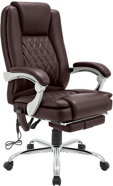 CLP Bürostuhl Rubia mit Massagefunktion Kunstleder, braun, 327206