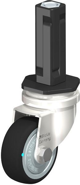 Blickle LRXA-PATH 50KD-FK-EXV02 Edelstahl-Apparate-Lenkrolle mit Expander, Thermoplastisches Polyurethan, Grau, 853343