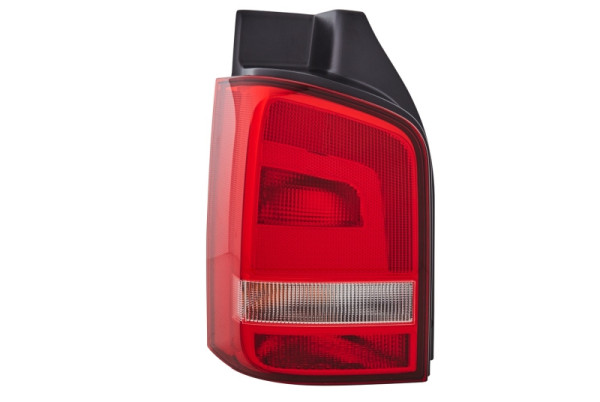 HELLA Heckleuchte, Glühlampe, glasklar/rot, für u.a. VW T5 (7HB,7HJ,7EB,7EJ,7EF,7EG,7HF,7EC), ECE/CCC, links, 2SK 010 318-071