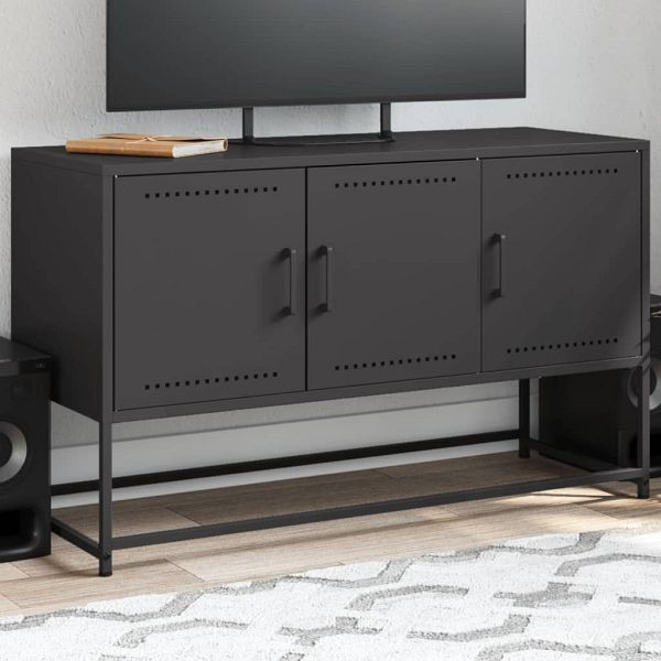vidaXL TV-Schrank Schwarz 100,5x39x60,5 cm Stahl, 846476