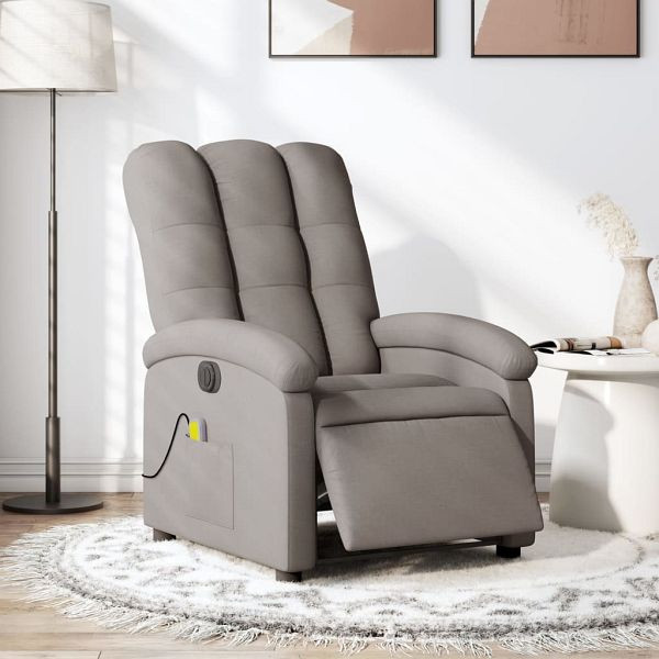 vidaXL Massagesessel Elektrisch Taupe Stoff, 3204088, 8721012165762