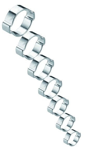 Prevost Zweiohrklemmen aus vergütetem Stahl, Ø min./max.= 09 - 11 mm, VE: 100 Stück, 0911