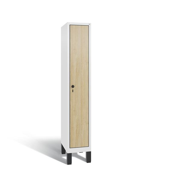 C+P Spind Evolo, 1 Abteil, H1850xB320xT500 mm, Weiß/MDF Eiche, 48010-10 S10211