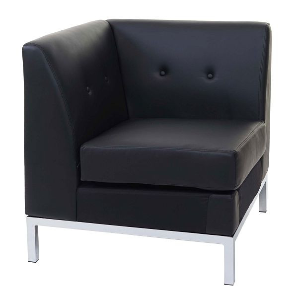 Mendler Sessel HWC-C19, Modular-Sofa Eckteil ohne Armlehnen, erweiterbar Kunstleder, schwarz, 57128