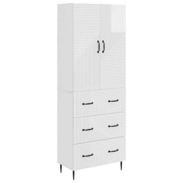 vidaXL Schrankset 2-teilig Hochglanz Weiß 66 x 34,5 x 90 cm Holzwerkstoff, 3416641