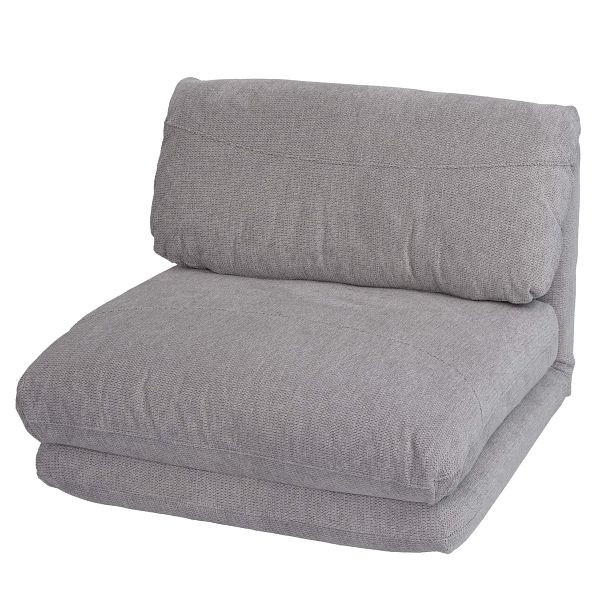 Mendler Schlafsessel HWC-E68, Schlafsofa Funktionssessel Klappsessel Relaxsessel, Stoff/Textil, hellgrau, 108517