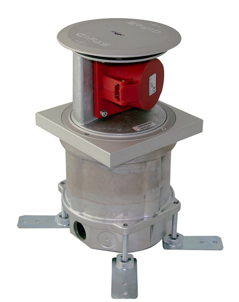 GIFAS Bodensteckdose Typ MASSO 4010, Aussenbereich, 1x CEE 32A/400V, IP67 (geschlossen), Aluminium, 840932