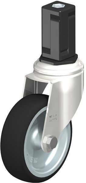 Blickle LKRXA-PATH 101G-11-EXV15 Edelstahl-Apparate-Lenkrolle mit Expander, Thermoplastisches Polyurethan, Grau, 853442