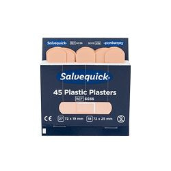 SÖHNGEN Salvequick Pflaster-Strips wasserfest, Refill: 6036, VE: 45 Stück pro Packung, 6 Packungen, 1009036V
