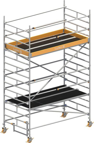 Layher Gerüst Uni Breit P2 mit Uni Telegeländer, Max. Plattformhöhe: 3,20 m, 1412103