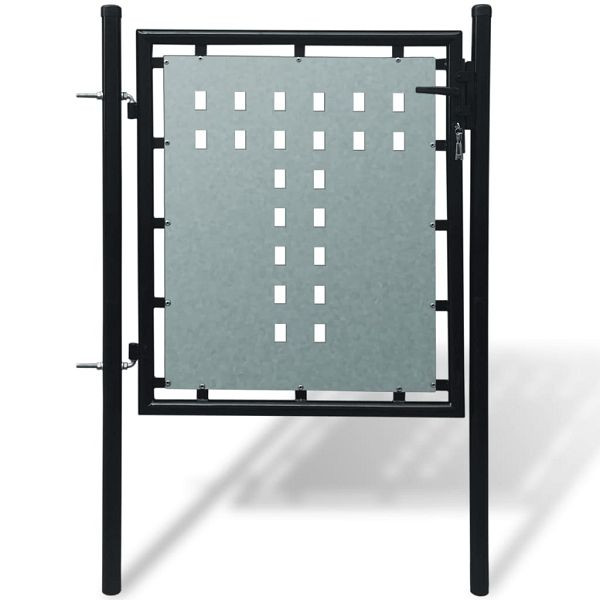 vidaXL Zauntor (Einzeltor) Schwarz 100x150 cm, 141685