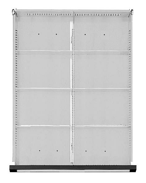 ANKE Werkbänke Schubladeneinteilungssatz; für Schublade 410 x 540 mm (BxT); für Fronthöhe 90 - 150 mm; 1/2 Teilung, 902.001