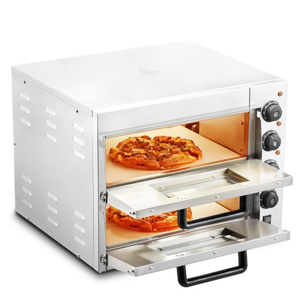 VEVOR Kommerzieller Pizzaofen Backofen 406mm Edelstahl Elektrisch 4 Drehknöpfe, FMDRPSLSCSXNXR1RGV2