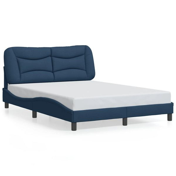 vidaXL Bettgestell mit LED Blau 140x200 cm Stoff, 3213710