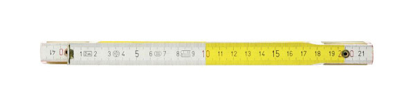 KS Tools Holz-Gliedermaßstab, weiß/gelb, 2m, 300.0063, 4042146164433
