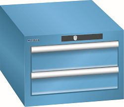 LISTA Schubladenschrank 18x27E (BxTxH) 411x572x283mm KEY Lock, Lichtblau, 2 Schubladen, Fronthöhen: 100 mm, 78.402.010