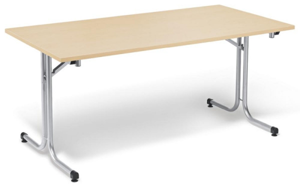 Deskin Klapptisch MODUL, Platte Dekor Ahorn, Gestell Alusilber RAL 9006, B 1800 x T 800 x H 720 mm, 219129