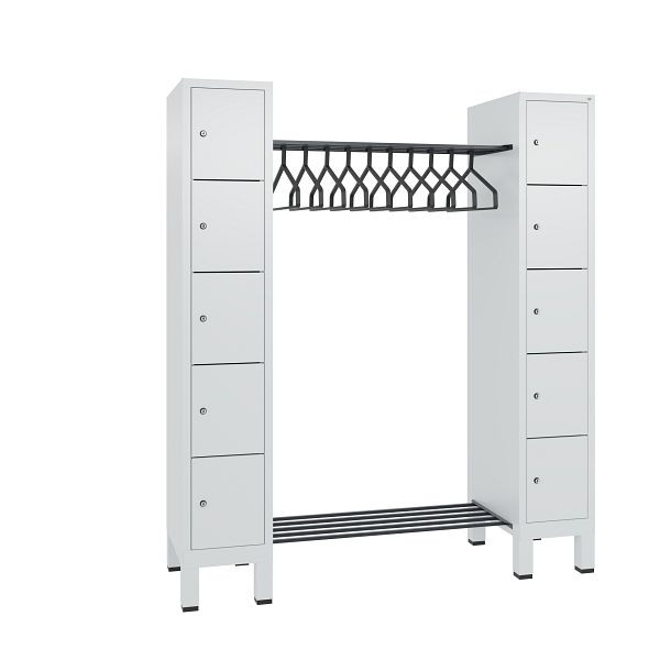 C+P Garderobe Evolo, 10 Fächer, H1850xB1591xT500 mm, Grau, 48410-00 S10000