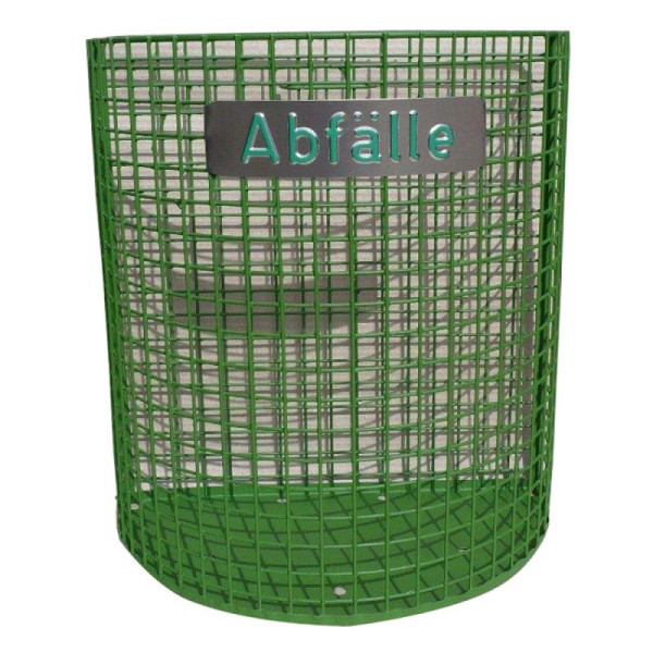 Stein HGS Abfallkorb 'M2', zur Wandmontage, verzinkt und grasgrün beschichtet (RAL 6010), inkl. Befestigungsschiene Schloss und Vierkantschlüssel, 19336-01