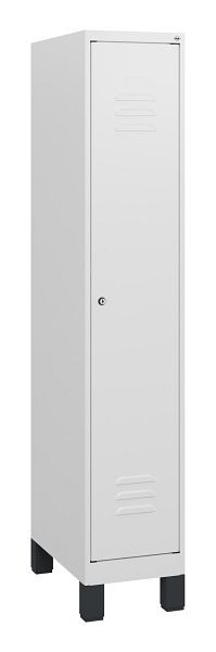 C+P Umkleidespind Classic PLUS, Füße, 1630x300x500mm, 9016/9016, Zylinderschloss, 0800105-10 S10029
