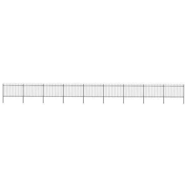 vidaXL Gartenzaun mit Speerspitzen Stahl 15,3 x 1,2 m Schwarz, 277628