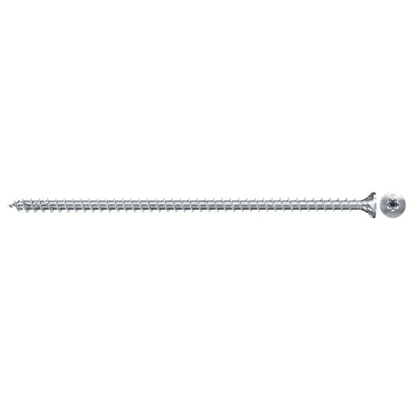 Fischer Vollgewindeschraube PowerFull II CTF 8,0 x 400 BC 50 Senkkopf, Innenstern TX Vollgewinde galvanisch verzinkt, blau passiviert, VE: 50 Stück, 562942