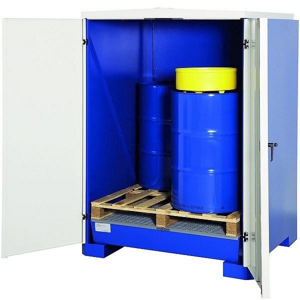 asecos Depot Stahl lackiert GiR verzinkt unterfahrbar Volumen 200L, 1425x1350x1810mm, 32014