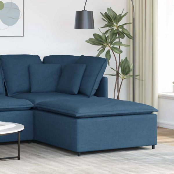 vidaXL Modulares Sofa Fußhocker-Modul Blau 100x100x48 cm, 4104484