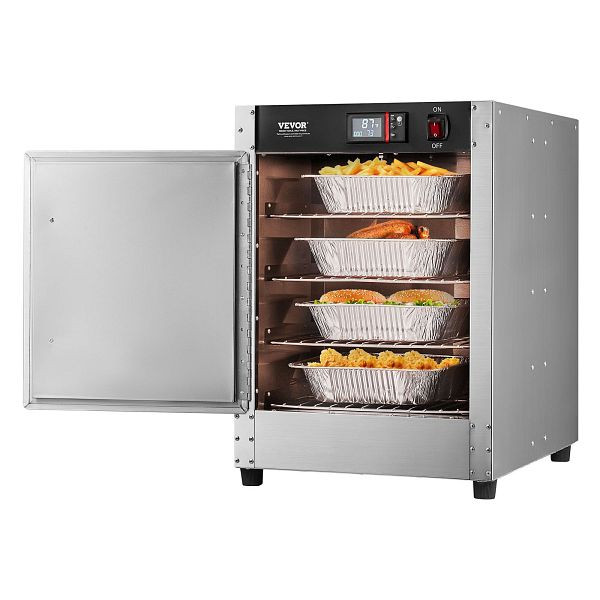 VEVOR Speisenwärmer, 4-stufiger Imbiss-Wärmeschrank mit Wasserschale, Einzeltür, XXSPBWJ4CBTMLX7IBV2