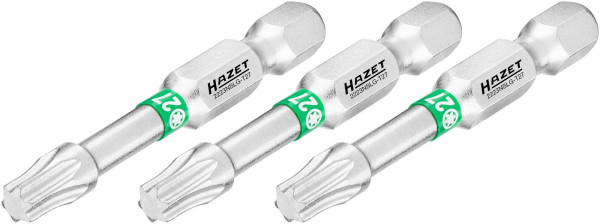 Hazet Bit, Sechskant massiv 6,3 (1/4 Zoll), Innen TORX® Profil, T27, Anzahl Werkzeuge: 3, Lange Ausführung, Schlüsselweite: T27, 2223NSLG-T27/3