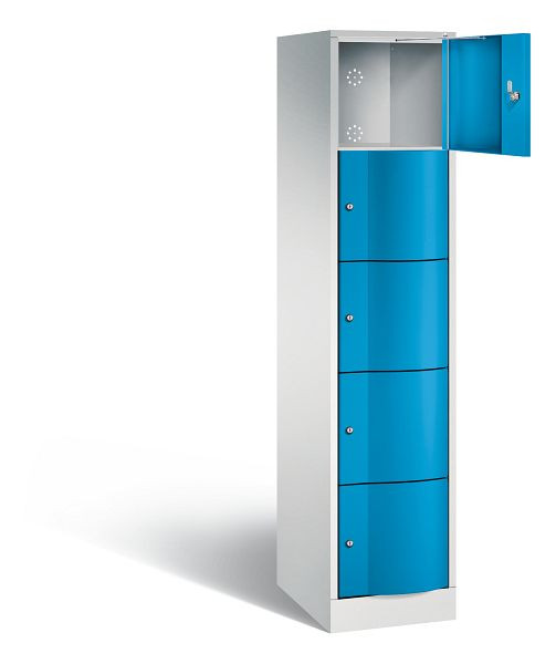 C+P Schließfachschrank Resisto, H1950xB396xT540mm, Farbe: Lichtgrau / Lichtblau, 8570-172 S10050
