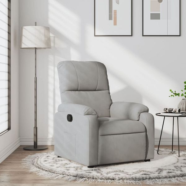 vidaXL Relaxsessel Hellgrau Mikrofasergewebe, Füllmaterial: Schaumstoff, PP-Faser, 373450