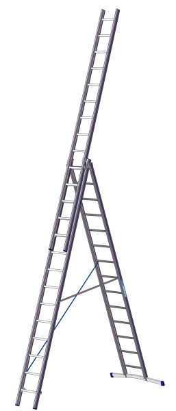 BAVARIA Mehrzweckleiter 950, Sprossenanzahl: 3x10, Gesamtlänge: 2,96-6,88 m, 95030001