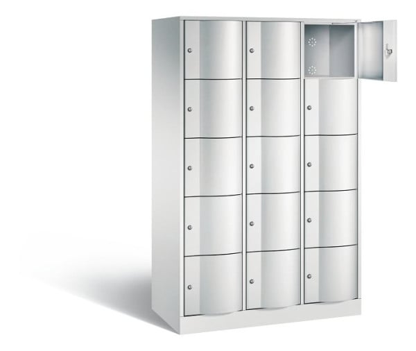 C+P Schließfachschrank Resisto, H1950xB1148xT540mm, Farbe: Lichtgrau, 8570-372 S10007