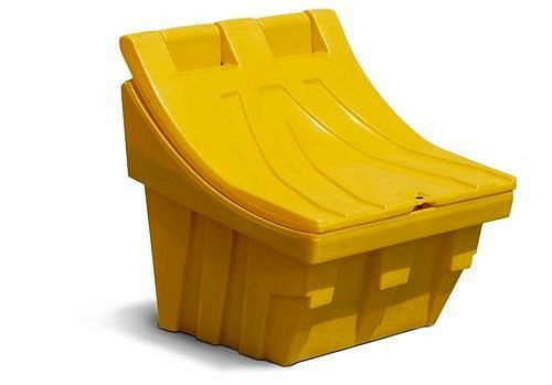 DENIOS Streugutbehälter CS 100 aus Polyethylen (PE), stapelbar, 100 Liter Volumen, gelb, 128303