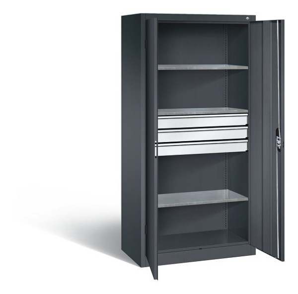 C+P Werkzeugschrank Acurado, H1950xB930xT500mm, Farbe: Schwarzgrau, Muldengriff, 8921-5030 S10174