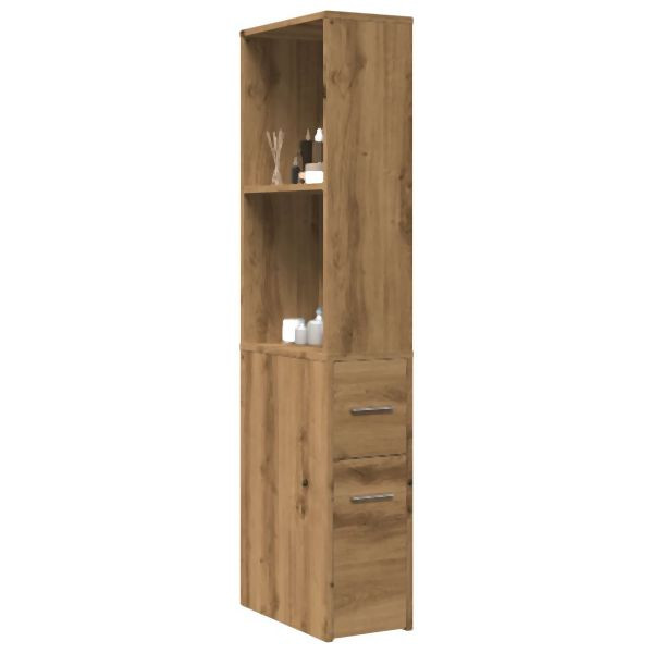 vidaXL Badschrank Schmal mit Rollen Artisan-Eiche Holzwerkstoff, 855303