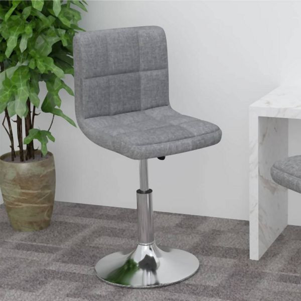 vidaXL Drehbarer Barhocker Hellgrau Stoff, modern, 334199