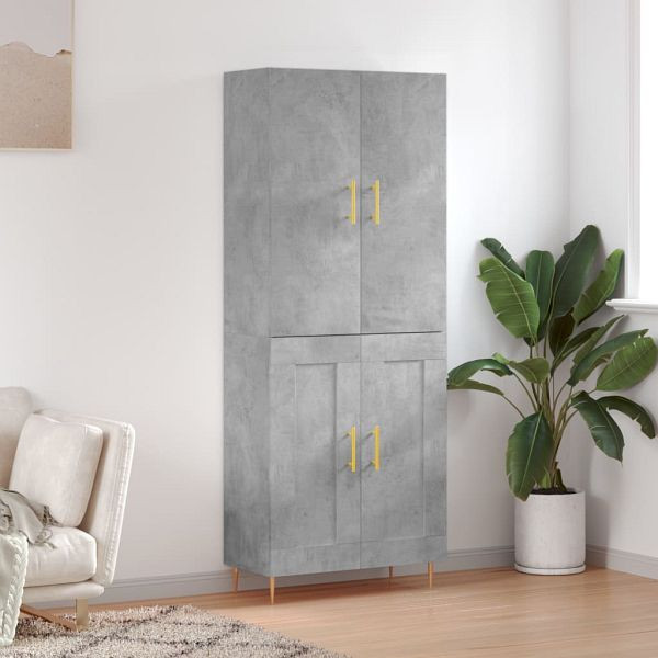 vidaXL Highboard Betongrau 69,5x34x180 cm Holzwerkstoff, 3195783
