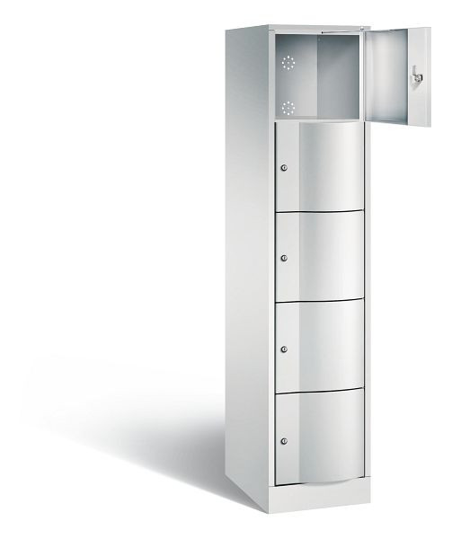 C+P Schließfachschrank Resisto, H1950xB396xT540mm, Farbe: Lichtgrau, 8570-172 S10000