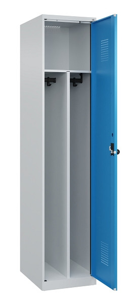 C+P Spind Evolo PLUS, 1 Abteil, 1850x400x500mm, 7035/5012, Verschluss Drehriegel, 049000-12F S10007