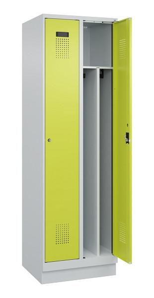 C+P Spind Evolo PLUS, mit Sockel, 2 Abteile, 1950x600x500mm, 7035/0024, Verschluss Zylinderschloss, 049020-20F S10042