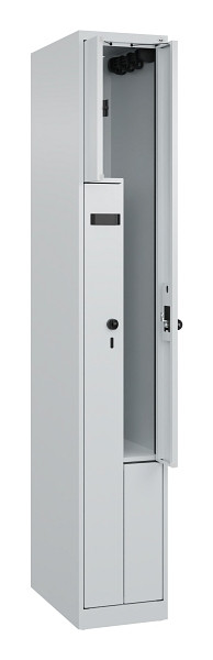 C+P Z-Spind Evolo PLUS, 2 Fächer, 1850x300x500mm, 7035/7035, Drehriegel, 049003-102 S10011