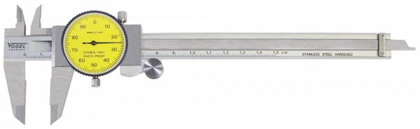 Vogel Germany Uhr-Messschieber DIN 862, IP40, 0 - 300 mm, Ablesung: 0.01 mm, 62 mm, Messspitzen (Kreuzform): 22 mm, 201109