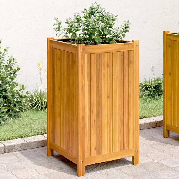 vidaXL Pflanzkübel mit Einlage 42x42x75 cm Massivholz Akazie, 366436