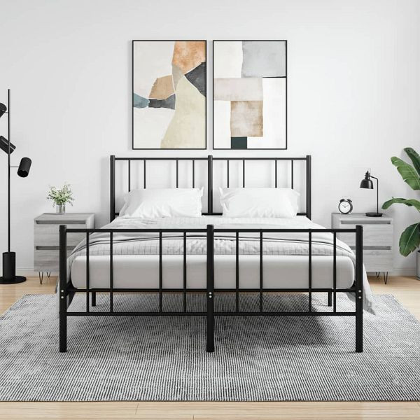 vidaXL Nachttische 2 Stück Grau Sonoma 40x35x50 cm Holzwerkstoff, 826889