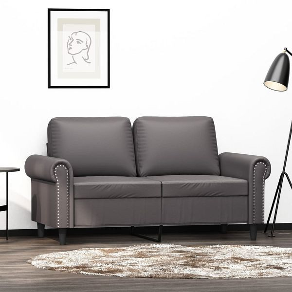 vidaXL 2-Sitzer-Sofa Grau 120 cm Kunstleder, Füllung: Schaumstoff, 359501